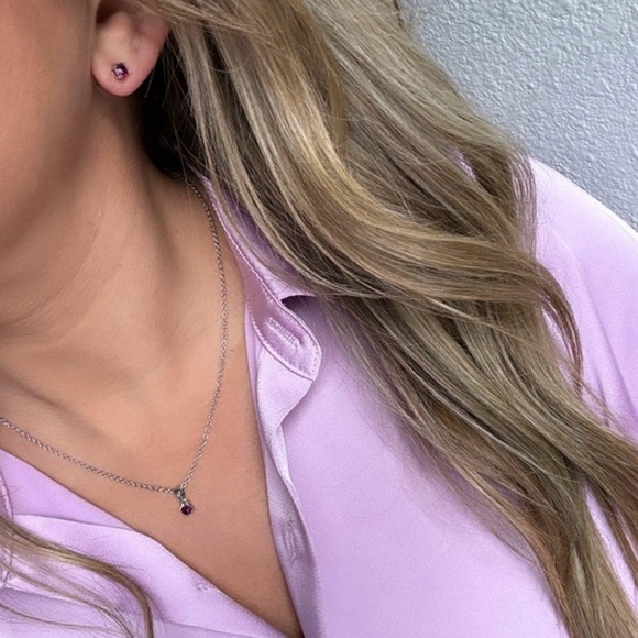 Park Lane Micro Amethyst Earrings & Necklace Set! BNIB!! HTF!!! - Picture 6 of 9